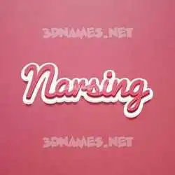 narsing in Red Scribble style - 3D name wallpaper