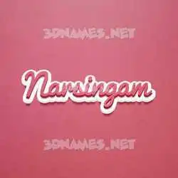 narsingam in Red Scribble style - 3D name wallpaper