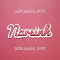 narsinh in Red Scribble style - 3D name wallpaper