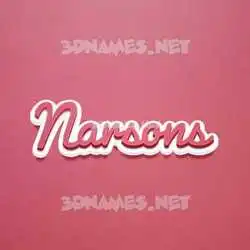 narsons in Red Scribble style - 3D name wallpaper