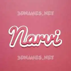 narvi in Red Scribble style - 3D name wallpaper