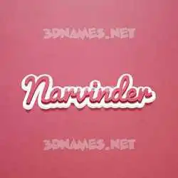 narvinder in Red Scribble style - 3D name wallpaper