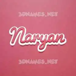 naryan in Red Scribble style - 3D name wallpaper