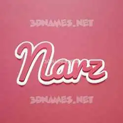 narz in Red Scribble style - 3D name wallpaper