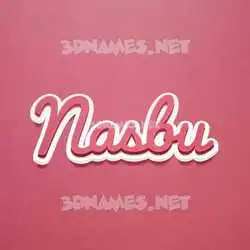 nasbu in Red Scribble style - 3D name wallpaper
