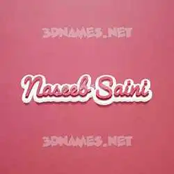naseeb saini in Red Scribble style - 3D name wallpaper