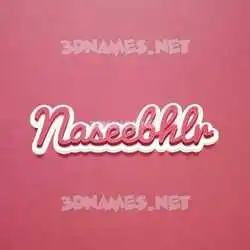 naseebhlr in Red Scribble style - 3D name wallpaper