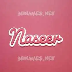 naseer in Red Scribble style - 3D name wallpaper