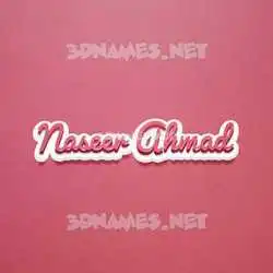 naseer ahmad in Red Scribble style - 3D name wallpaper