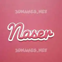 naser in Red Scribble style - 3D name wallpaper