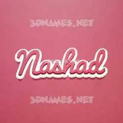 nashad in Red Scribble style - 3D name wallpaper
