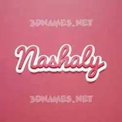 nashaly in Red Scribble style - 3D name wallpaper