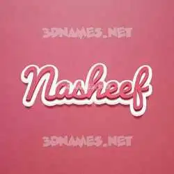 nasheef in Red Scribble style - 3D name wallpaper