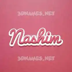 nashim in Red Scribble style - 3D name wallpaper