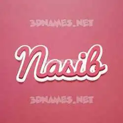 nasib in Red Scribble style - 3D name wallpaper