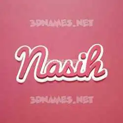 nasih in Red Scribble style - 3D name wallpaper