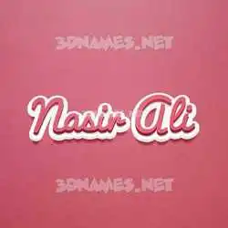 nasir ali in Red Scribble style - 3D name wallpaper