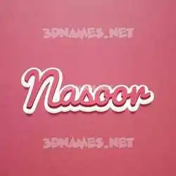 nasoor in Red Scribble style - 3D name wallpaper