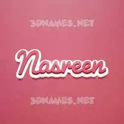 nasreen in Red Scribble style - 3D name wallpaper