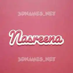 nasreena in Red Scribble style - 3D name wallpaper