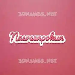 nasreenpokun in Red Scribble style - 3D name wallpaper