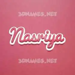 nasriya in Red Scribble style - 3D name wallpaper
