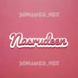 nasrudeen in Red Scribble style - 3D name wallpaper