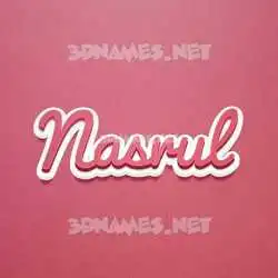 nasrul in Red Scribble style - 3D name wallpaper