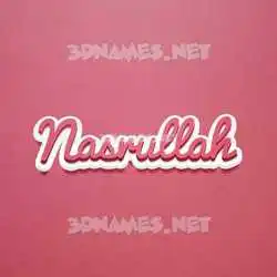 nasrullah in Red Scribble style - 3D name wallpaper
