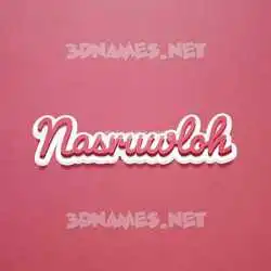 nasruwloh in Red Scribble style - 3D name wallpaper