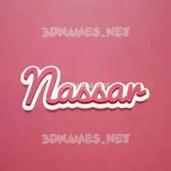 nassar in Red Scribble style - 3D name wallpaper