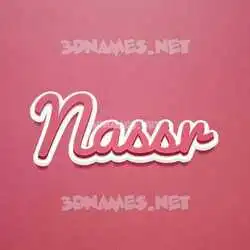 nassr in Red Scribble style - 3D name wallpaper