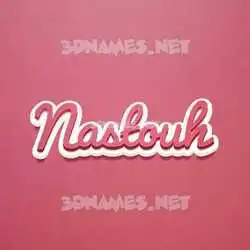 nastouh in Red Scribble style - 3D name wallpaper