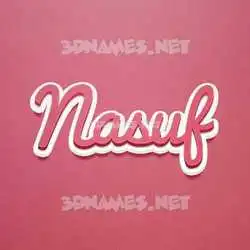 nasuf in Red Scribble style - 3D name wallpaper