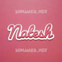 natesh in Red Scribble style - 3D name wallpaper