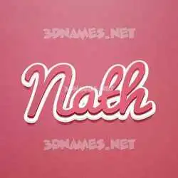 nath in Red Scribble style - 3D name wallpaper