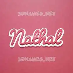 nathal in Red Scribble style - 3D name wallpaper