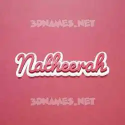 natheerah in Red Scribble style - 3D name wallpaper