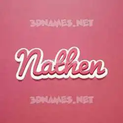 nathen in Red Scribble style - 3D name wallpaper