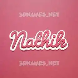 nathik in Red Scribble style - 3D name wallpaper