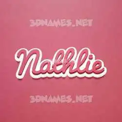 nathlie in Red Scribble style - 3D name wallpaper