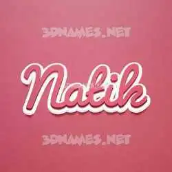 natik in Red Scribble style - 3D name wallpaper