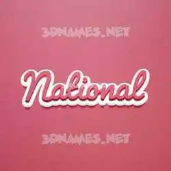 national in Red Scribble style - 3D name wallpaper