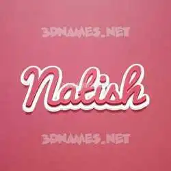 natish in Red Scribble style - 3D name wallpaper