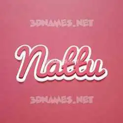 nattu in Red Scribble style - 3D name wallpaper