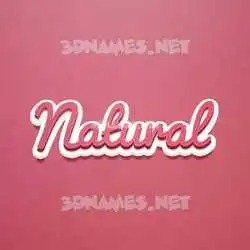 natural in Red Scribble style - 3D name wallpaper
