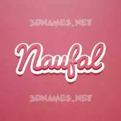 naufal in Red Scribble style - 3D name wallpaper