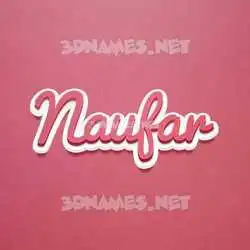 naufar in Red Scribble style - 3D name wallpaper