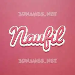 naufil in Red Scribble style - 3D name wallpaper