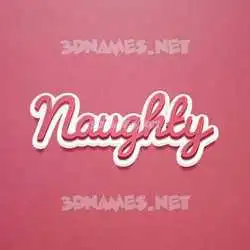 naughty in Red Scribble style - 3D name wallpaper